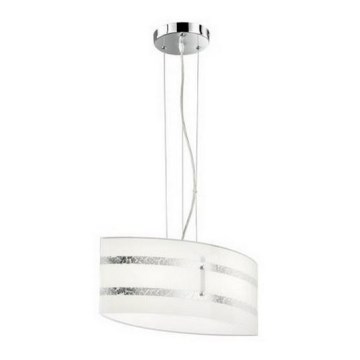 Trio - Ljuskrona med textilsladd NIKOSIA 2xE27/40W/230V silver