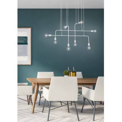 Trio - Ljuskrona med upphängningsrem CONNOR 8xE27/10W/230V