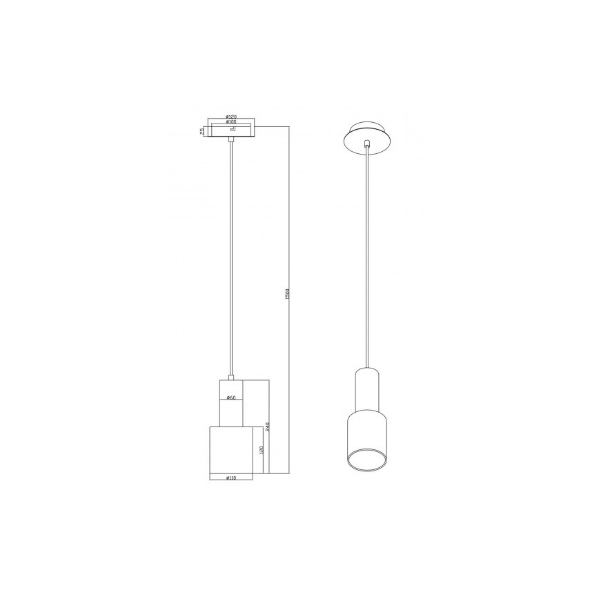 Trio - Ljusskrona med upphängningsrem  WAILER 1xGU10/5W/230V grå