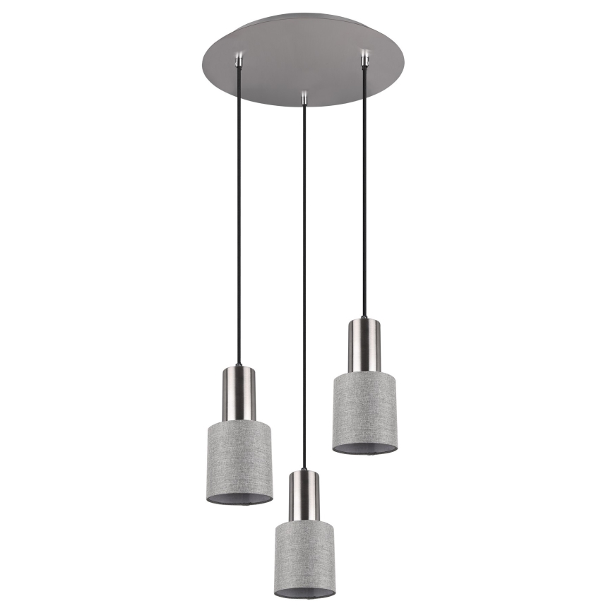 Trio - Ljusskrona med upphängningsrem  WAILER 3xGU10/5W/230V grå
