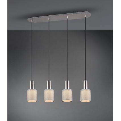 Trio - Ljusskrona med upphängningsrem  WAILER 4xGU10/5W/230V grå