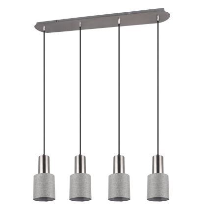 Trio - Ljusskrona med upphängningsrem  WAILER 4xGU10/5W/230V grå