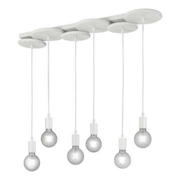 Trio - Ljusskrona med upphängningsrem  DISCUS 6xE27/28W/230V vit