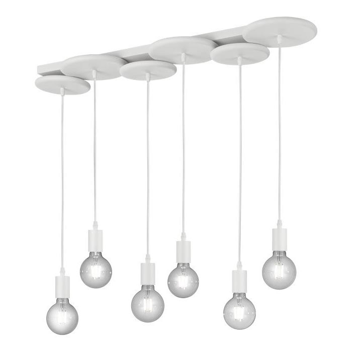 Trio - Ljusskrona med upphängningsrem  DISCUS 6xE27/28W/230V vit