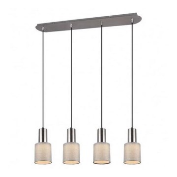 Trio - Ljusskrona med upphängningsrem  WAILER 4xGU10/5W/230V grå