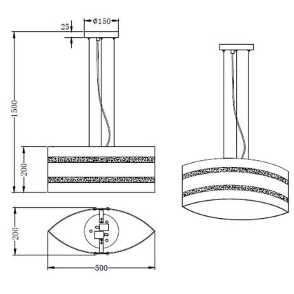 Trio - Taklampa NIKOSIA 2xE27/40W/230V silver