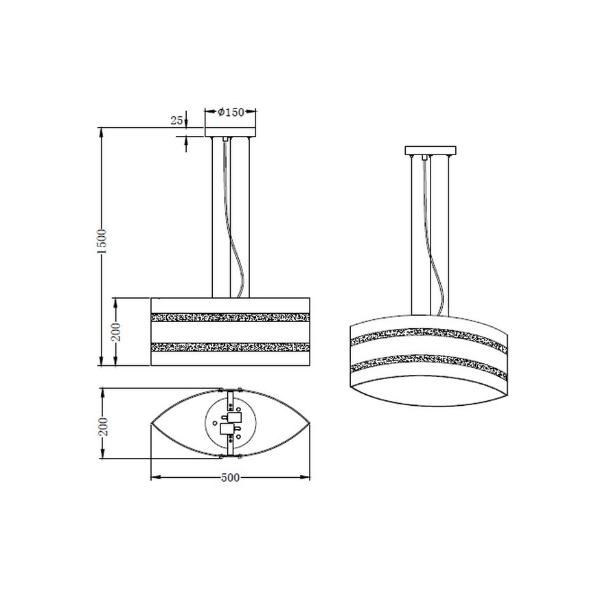 Trio - Taklampa NIKOSIA 2xE27/40W/230V silver