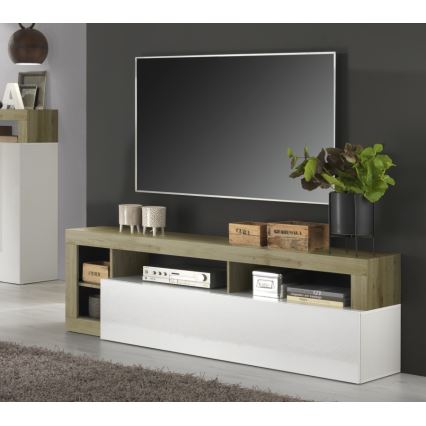 TV-bänk LENOR vit/brun