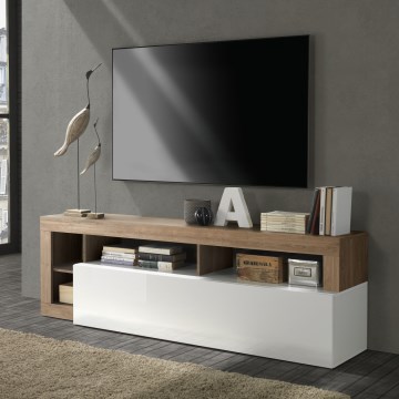 TV-bänk LENOR vit/ek