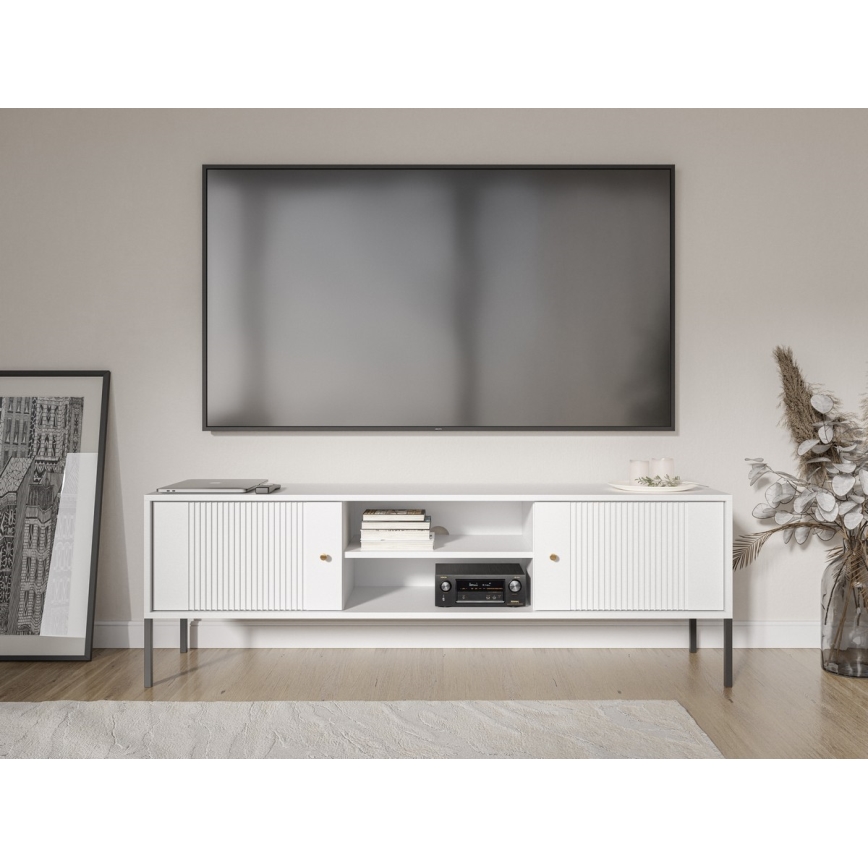 TV-bänk LUE vit/svart