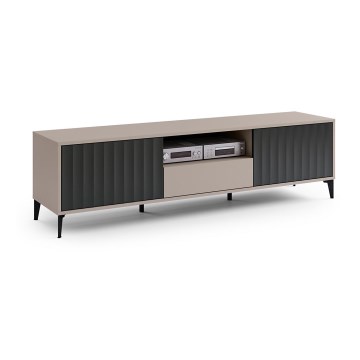 TV-bänk med låda RONJA taupe/svart