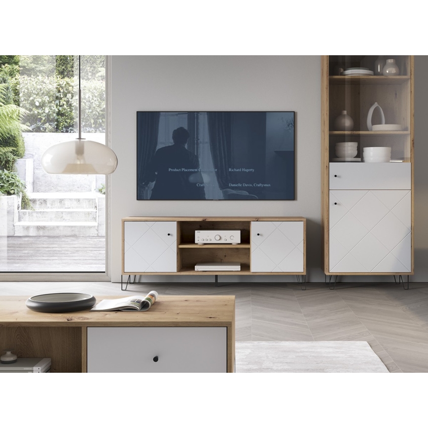 TV-bänk SULA ek artisan/vit