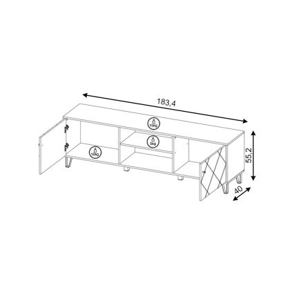 TV-bänk SULA ek artisan/vit