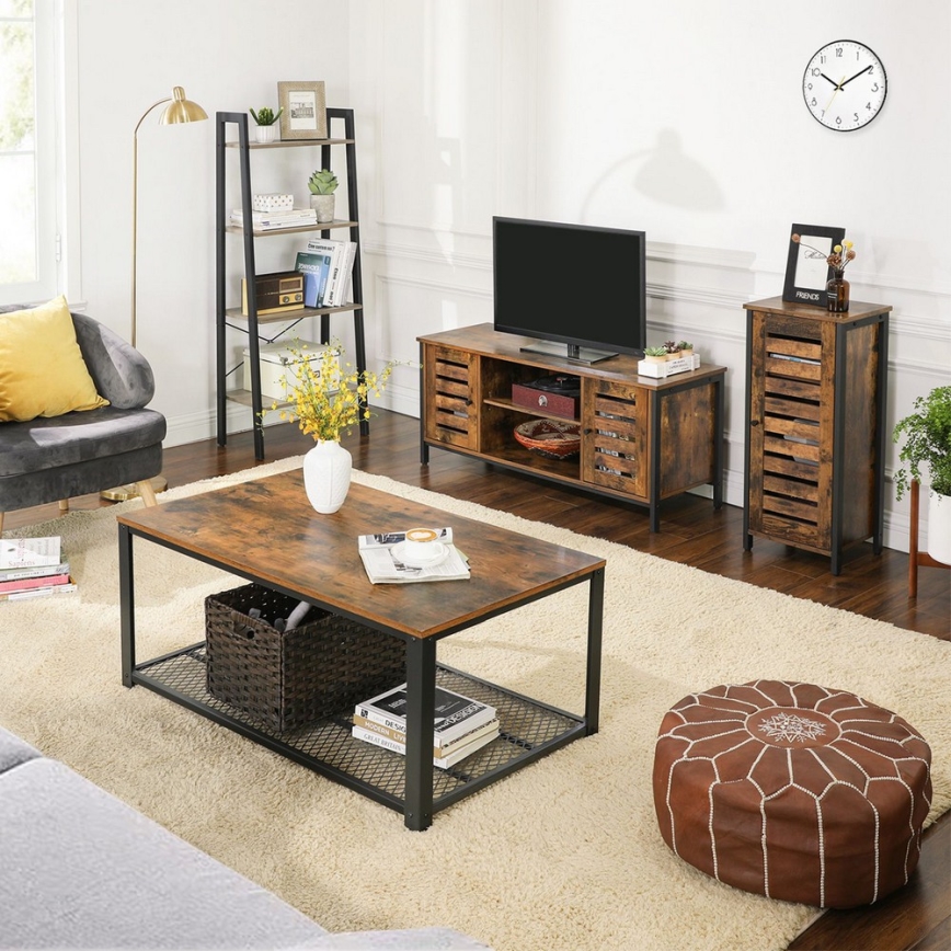 TV-bänk VOLTAR, brun/svart