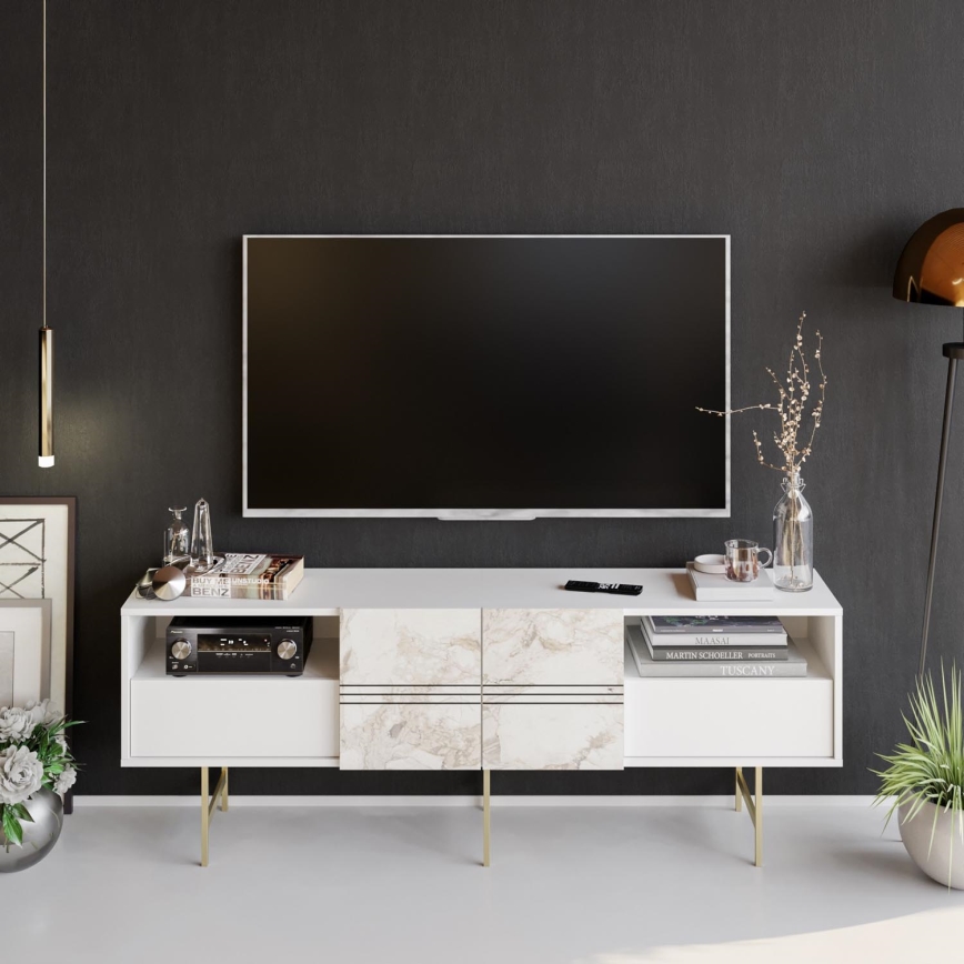 TV bord DERIN 64,7x180 cm vit
