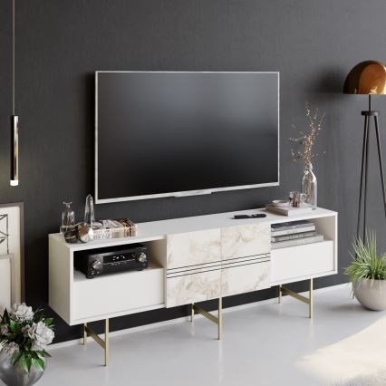 TV bord DERIN 64,7x180 cm vit