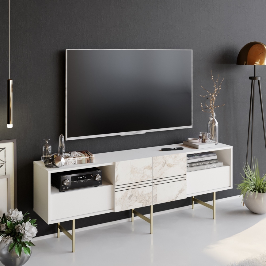 TV bord DERIN 64,7x180 cm vit