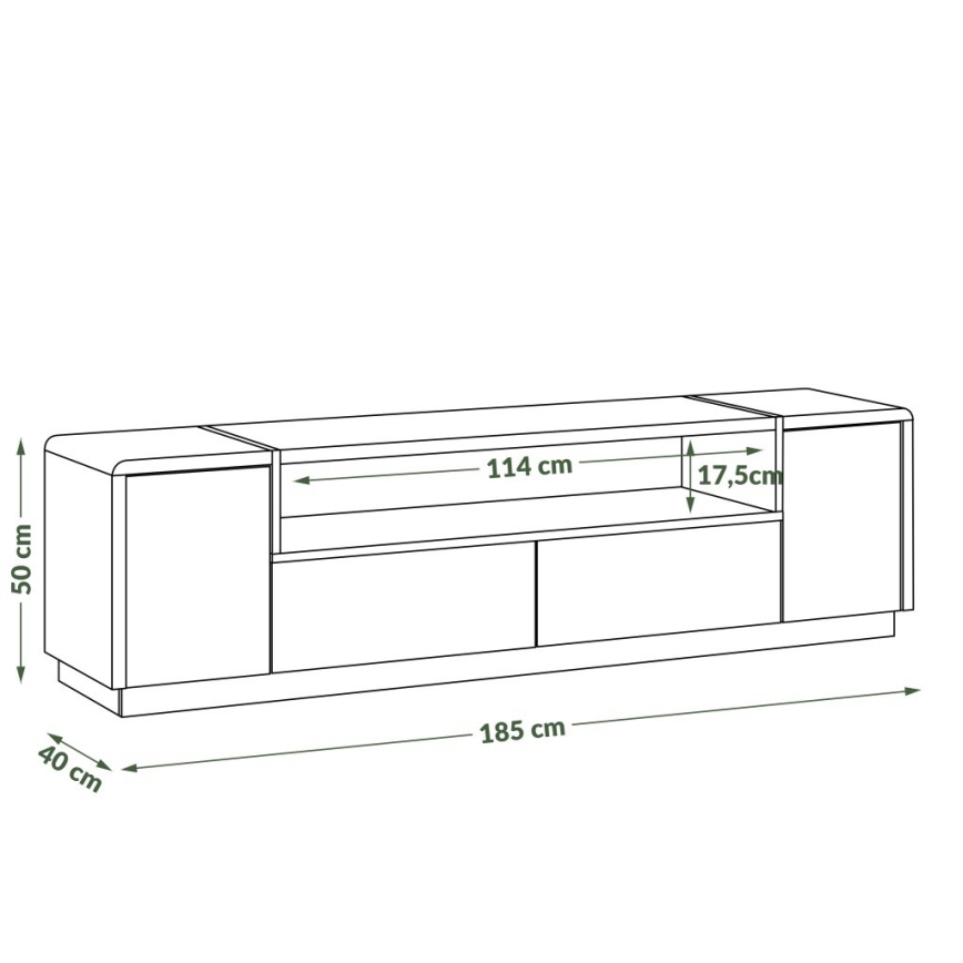 TV-bord FRED antracit/ek artisan