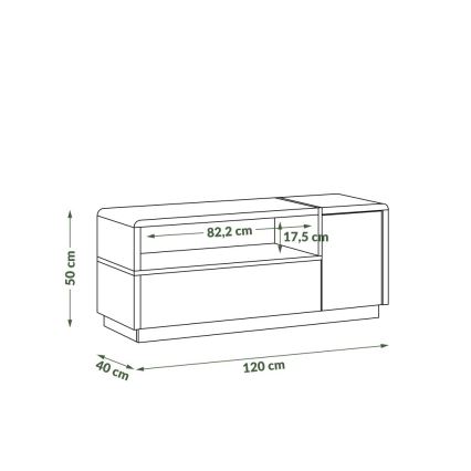 TV-bord FRED antracit/ek artisan