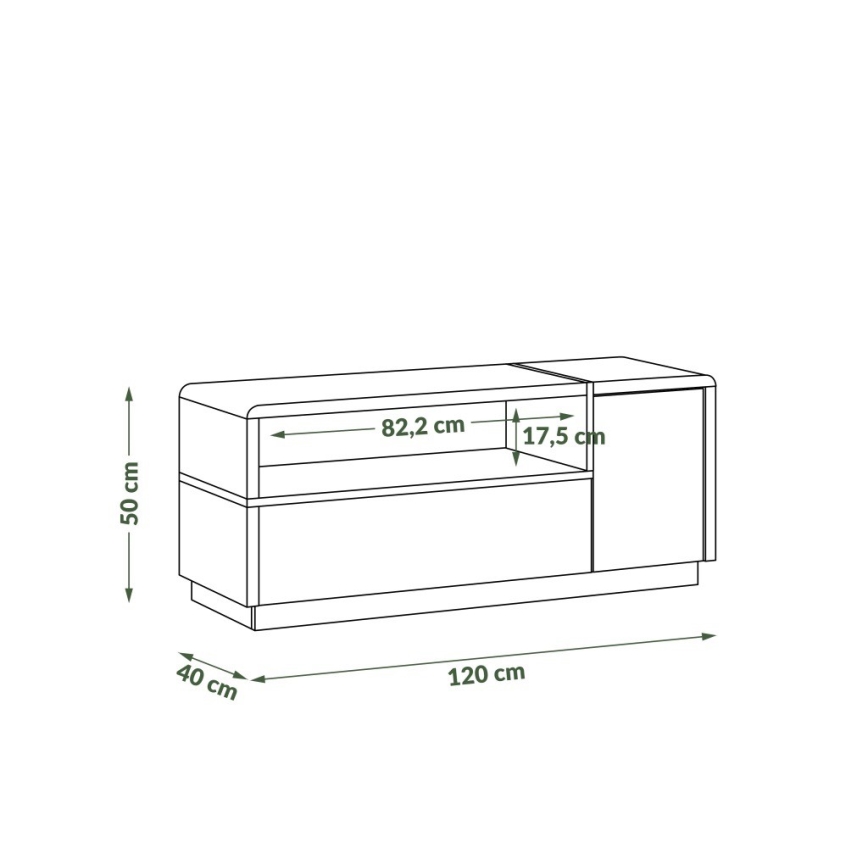 TV-bord FRED antracit/ek artisan