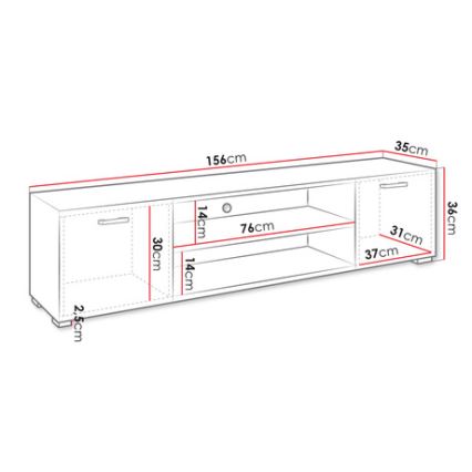 TV bord GIMREN 36x156 cm vit