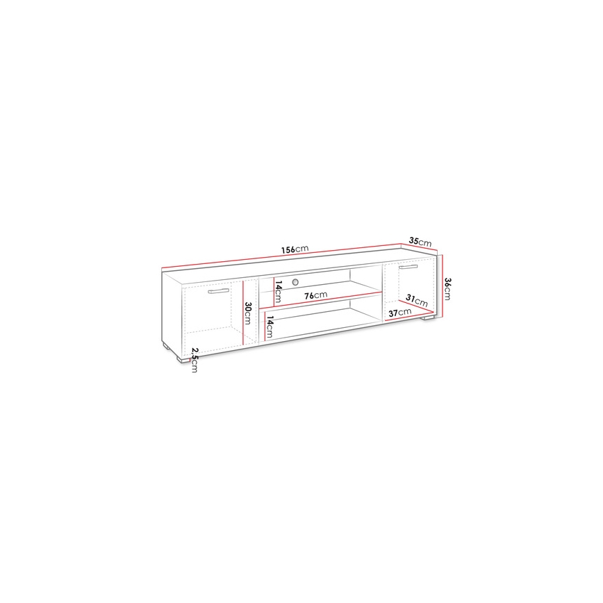 TV bord GIMREN 36x156 cm vit