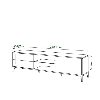 TV-bord med drawers RONJA taupe/svart