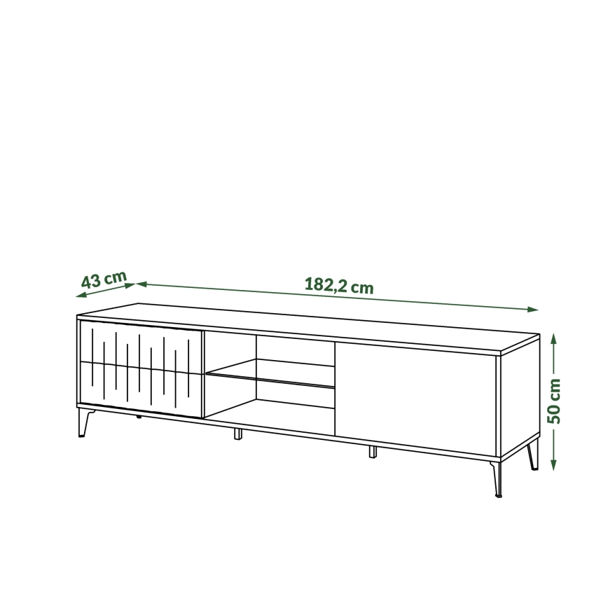 TV-bord med drawers RONJA taupe/svart