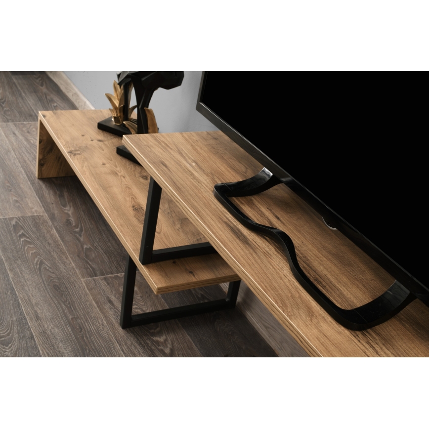 TV bord OVIT 44x153 cm brun/svart