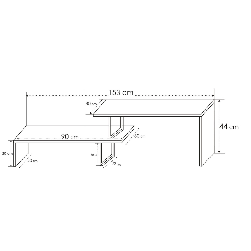 TV bord OVIT 44x153 cm brun/svart