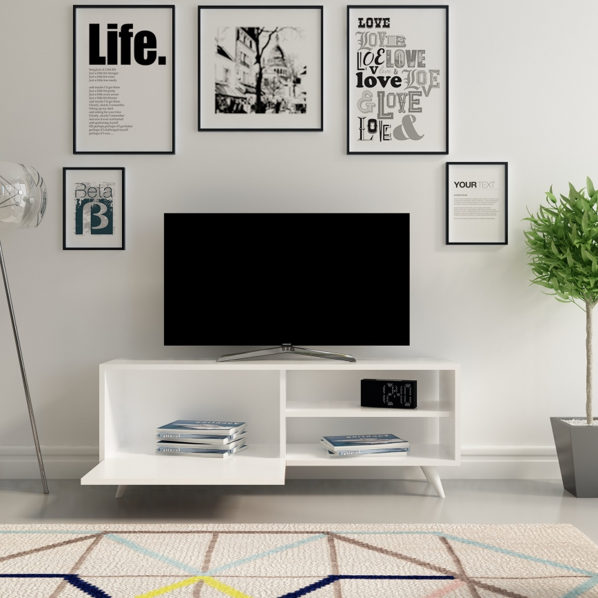 TV bord VENEDIK 43,7x120 cm vit