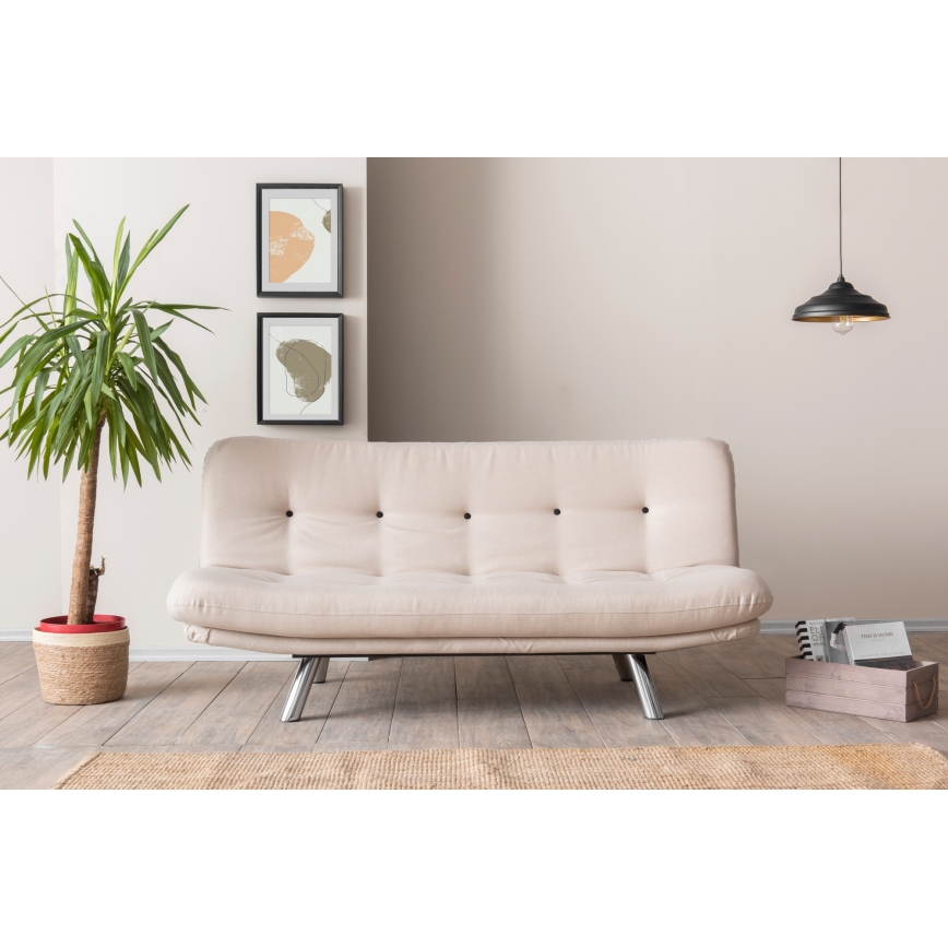 Tvåsitsig bäddsoffa BAKU, krämfärgad