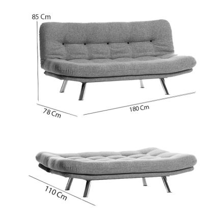 Tvåsitsig bäddsoffa BINA ljusgrå
