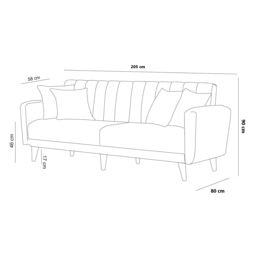 Tvåsitsig bäddsoffa KITO, grå