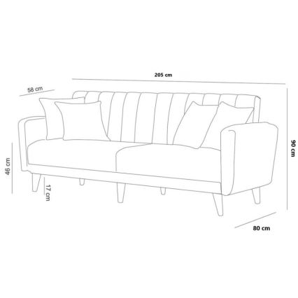 Tvåsitsig bäddsoffa KITO, krämfärgad