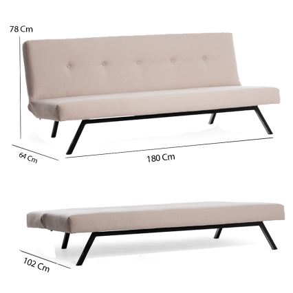 Tvåsitssoffa LOKO krämfärgad/beige