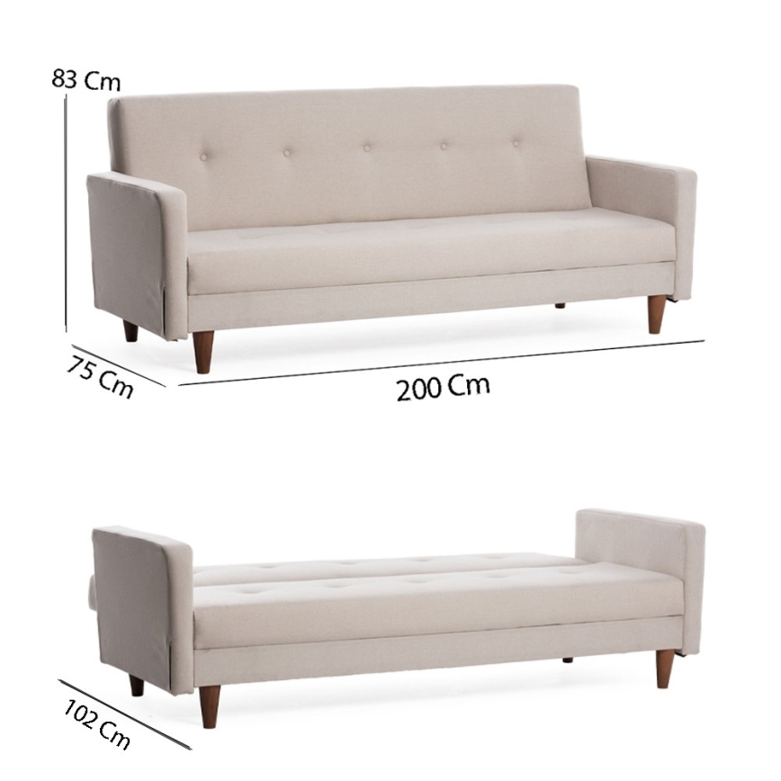Tvåsitssoffa NARA krämfärgad/beige