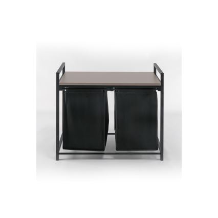 Tvättkorg 75x70 cm svart