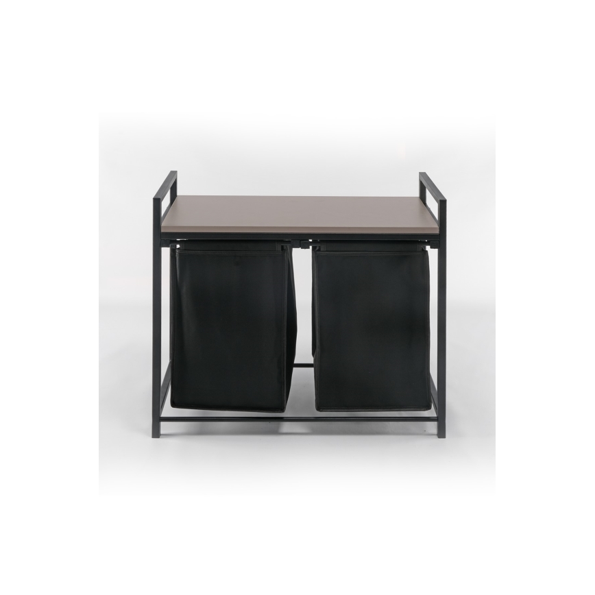 Tvättkorg 75x70 cm svart