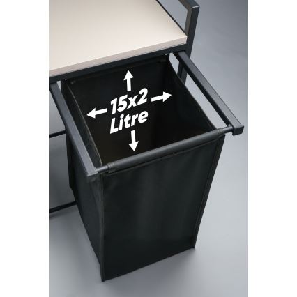 Tvättkorg 75x70 cm svart