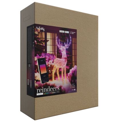 Twinkly - Dimmbar LED RGBW utomhusjulren REINGEERS 250xLED IP44 Wi-Fi