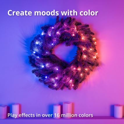 Twinkly - LED RGB Ljusreglerad Julkrans 50xLED diameter 60 cm Wi-Fi