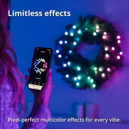 Twinkly - LED RGB Ljusreglerad Julkrans 50xLED diameter 60 cm Wi-Fi