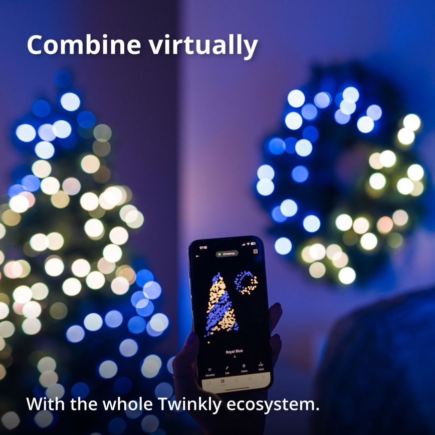 Twinkly - LED RGB Ljusreglerad Julkrans 50xLED diameter 60 cm Wi-Fi