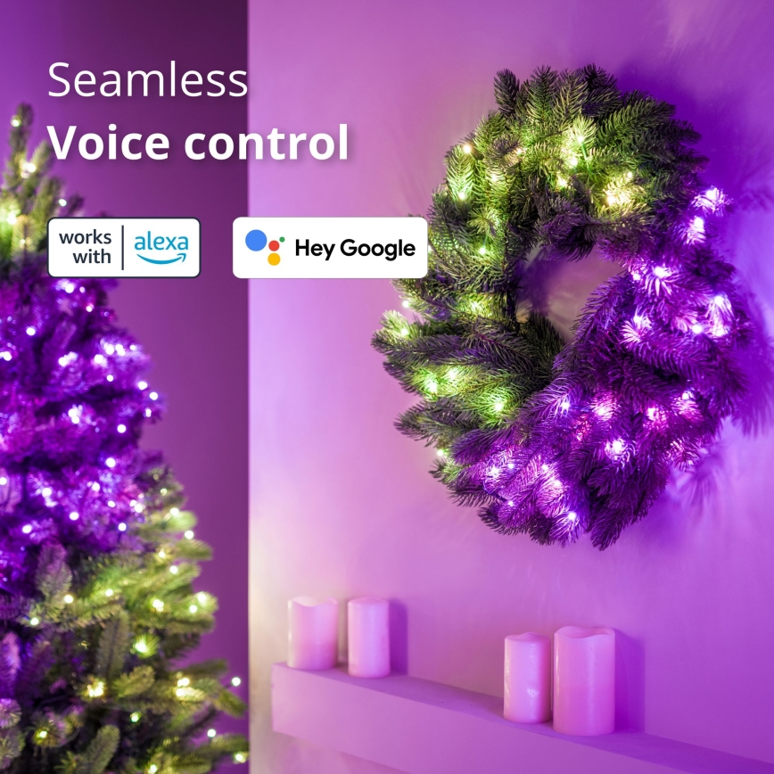 Twinkly - LED RGB Ljusreglerad Julkrans 50xLED diameter 60 cm Wi-Fi