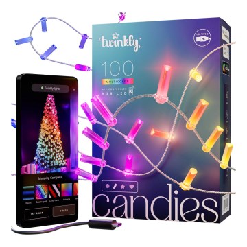 Twinkly - LED RGB Ljusreglerad Julkedja CANDIES 100xLED 8 m USB Wi-Fi