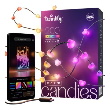 Twinkly - LED RGB Ljusreglerad Julkedja CANDIES 200xLED 14 m USB Wi-Fi