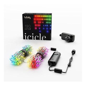 Twinkly - LED RGB Ljusreglerad utomhus Julgardin ICICLE 190xLED 11,5m IP44 Wi-Fi