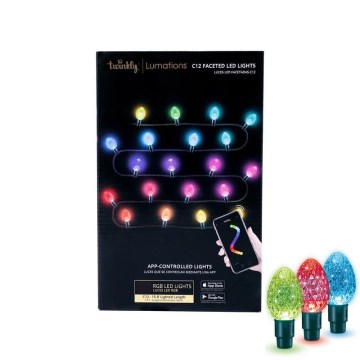 Twinkly - LED RGB Ljusreglerad utomhus Julkedja FACETED 80xLED 26,5 m IP44 Wi-Fi