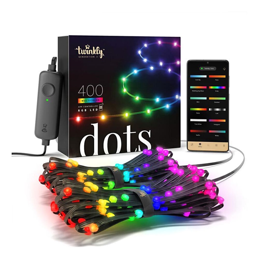 Twinkly - LED RGB Utomhus ljusreglerad list DOTS 400xLED 20 m IP44 Wi-Fi